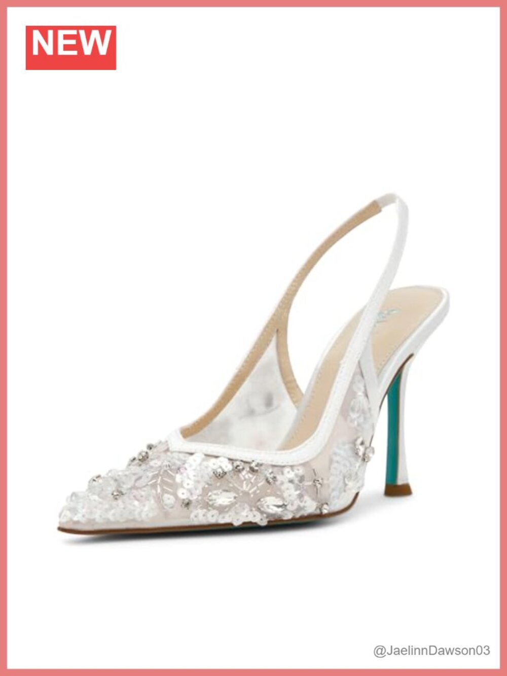 Betsey Johnson Eddie Heeled Sandals Sequined Beaded Mesh Slingback Stiletto